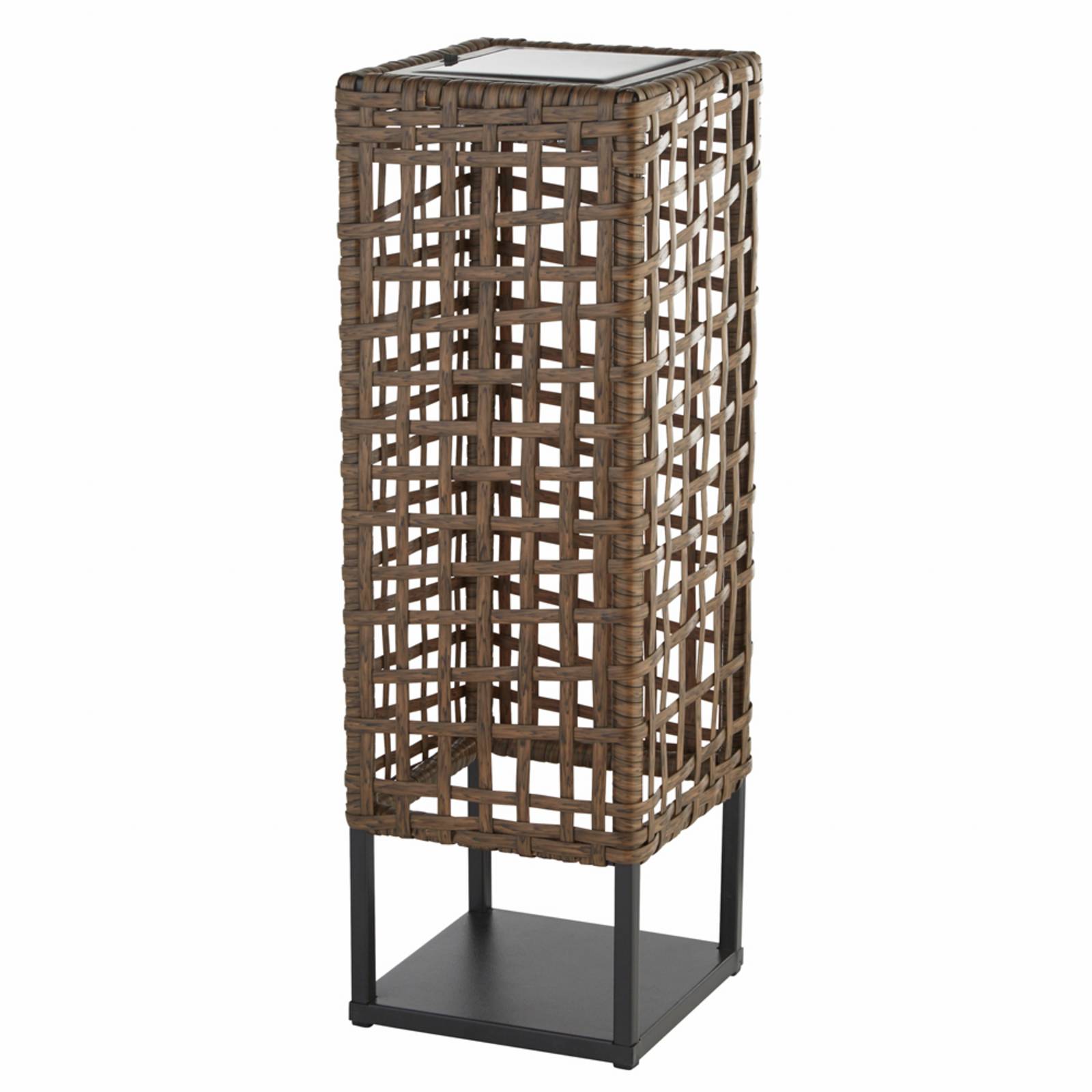 Solar-LED-Terrassenleuchte Marcjanna, braun, Rattan, 47 cm