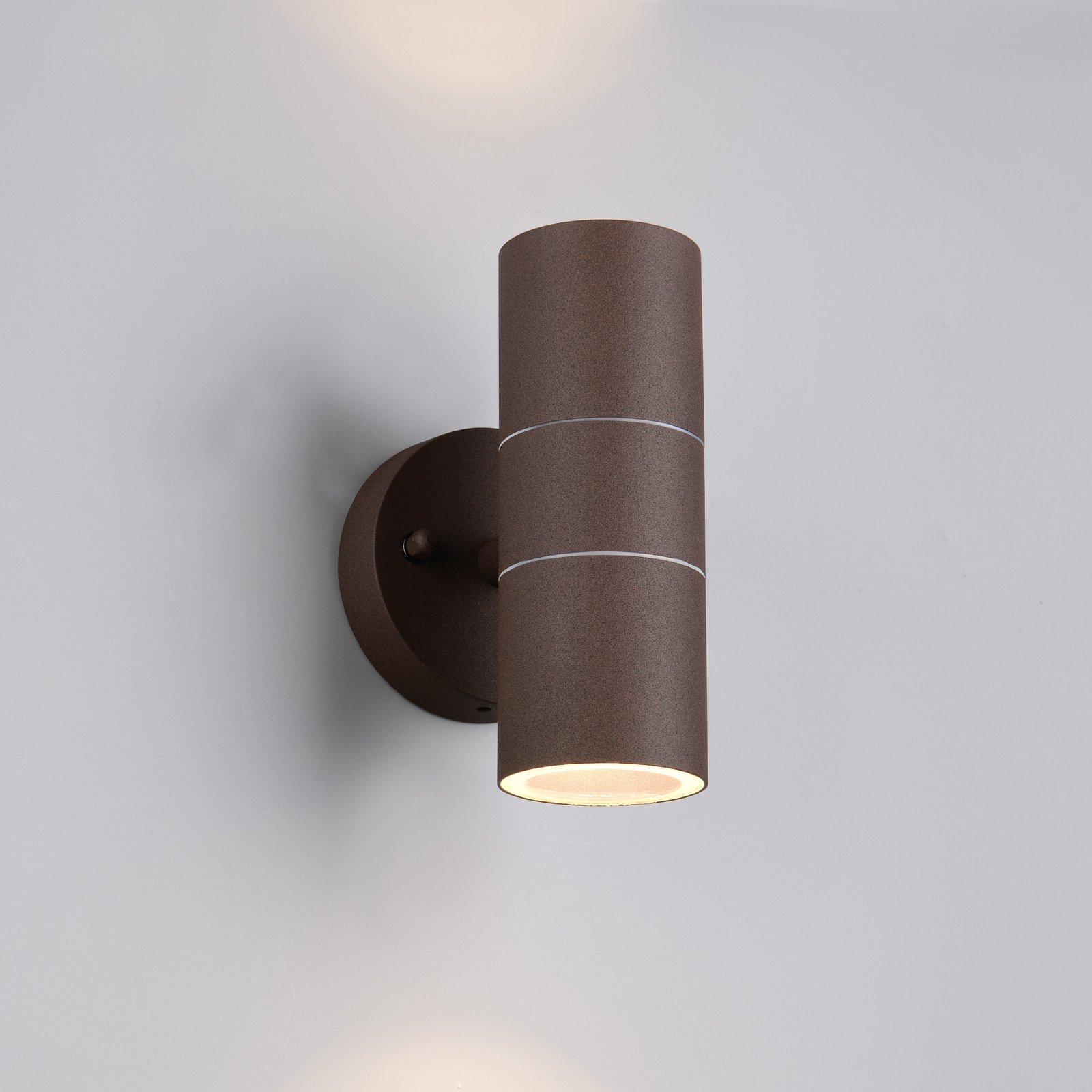 Zunanja stenska svetilka Turia, barva rje, višina 16 cm, kovina