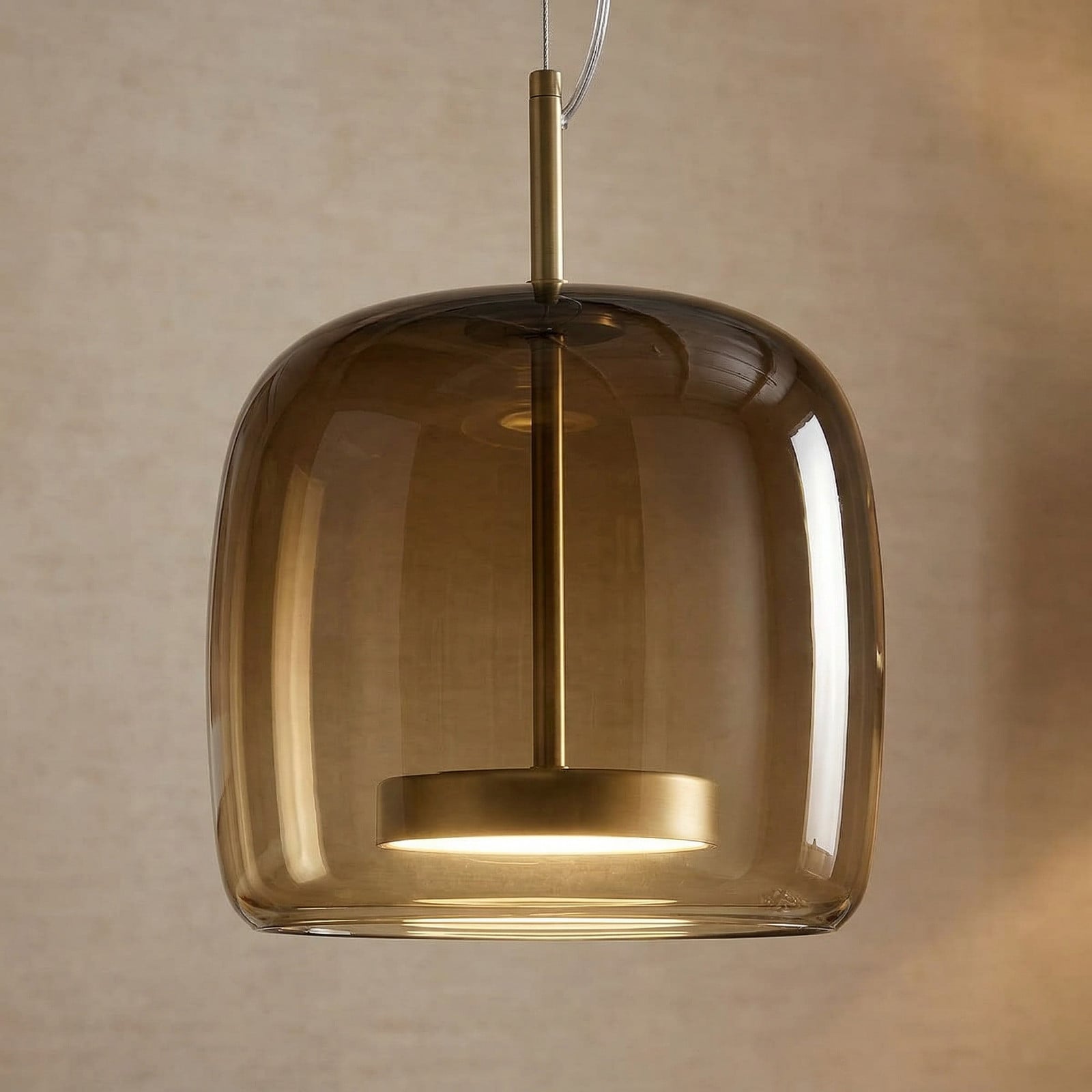 Vistosi Lampă pendul Jube SP 1 P din sticlă maro - Camera de zi / sufragerie - Vintage