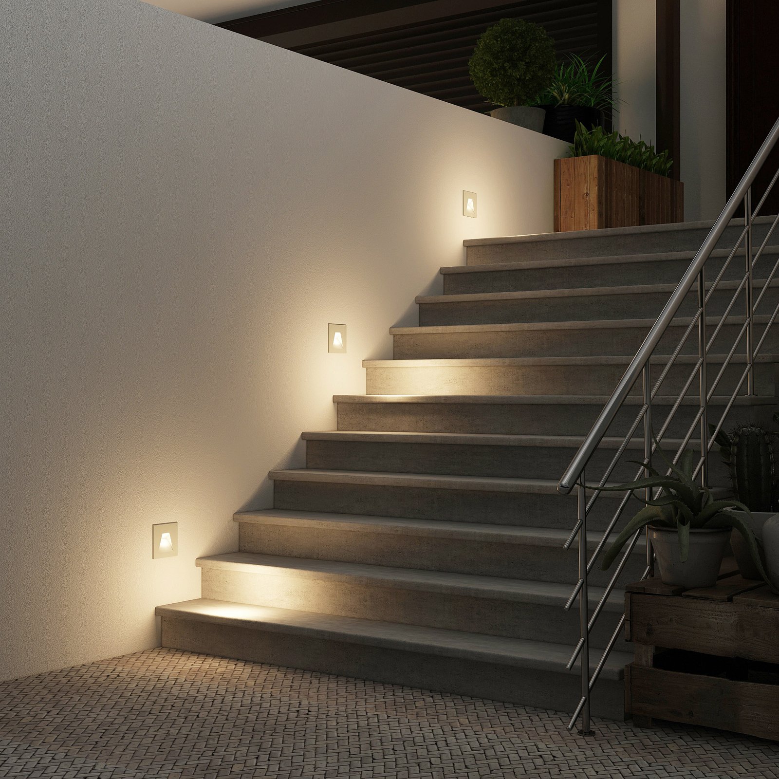 Zamo LED Inbyggdsvägglampa IP65 Silver - Arcchio