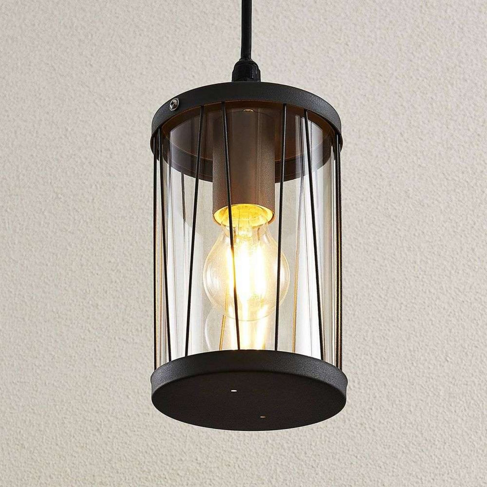 Yonan Udendørs Lustră Pendul Dark Grey/Clear - Lindby