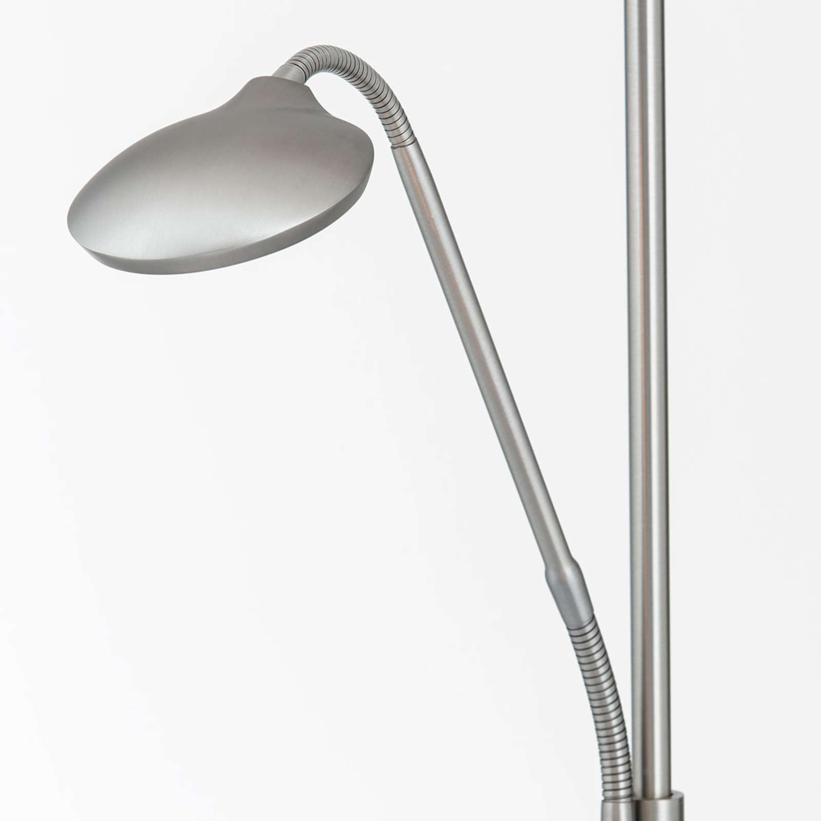 Lampadar LED Cobra cu lampă de citit nichel