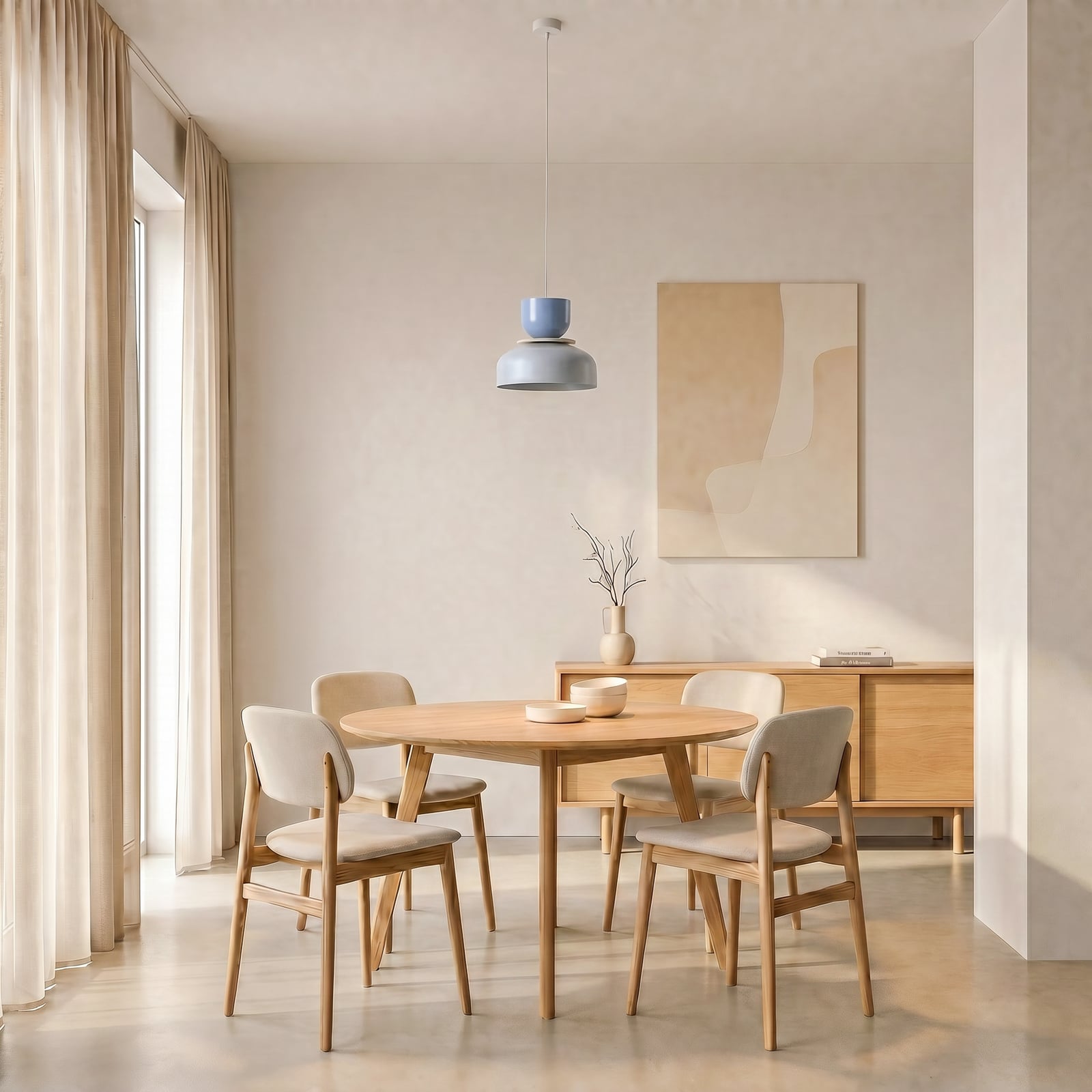 Hanglamp Uto, grijs/blauw, Ø 30 cm, metaal Hanglamp Uto, grijs/blauw, Ø 30 cm, metaal