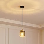 Viseća lampa Lucande Sterzy, Ø 15 cm, siva, staklo, E27