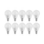 Lindby LED bulb E14 G45 4.5W 3,000K opal set of 10