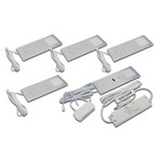 LED-bänklampa Eco-Pad F 5-pack 3 000 K aluminium