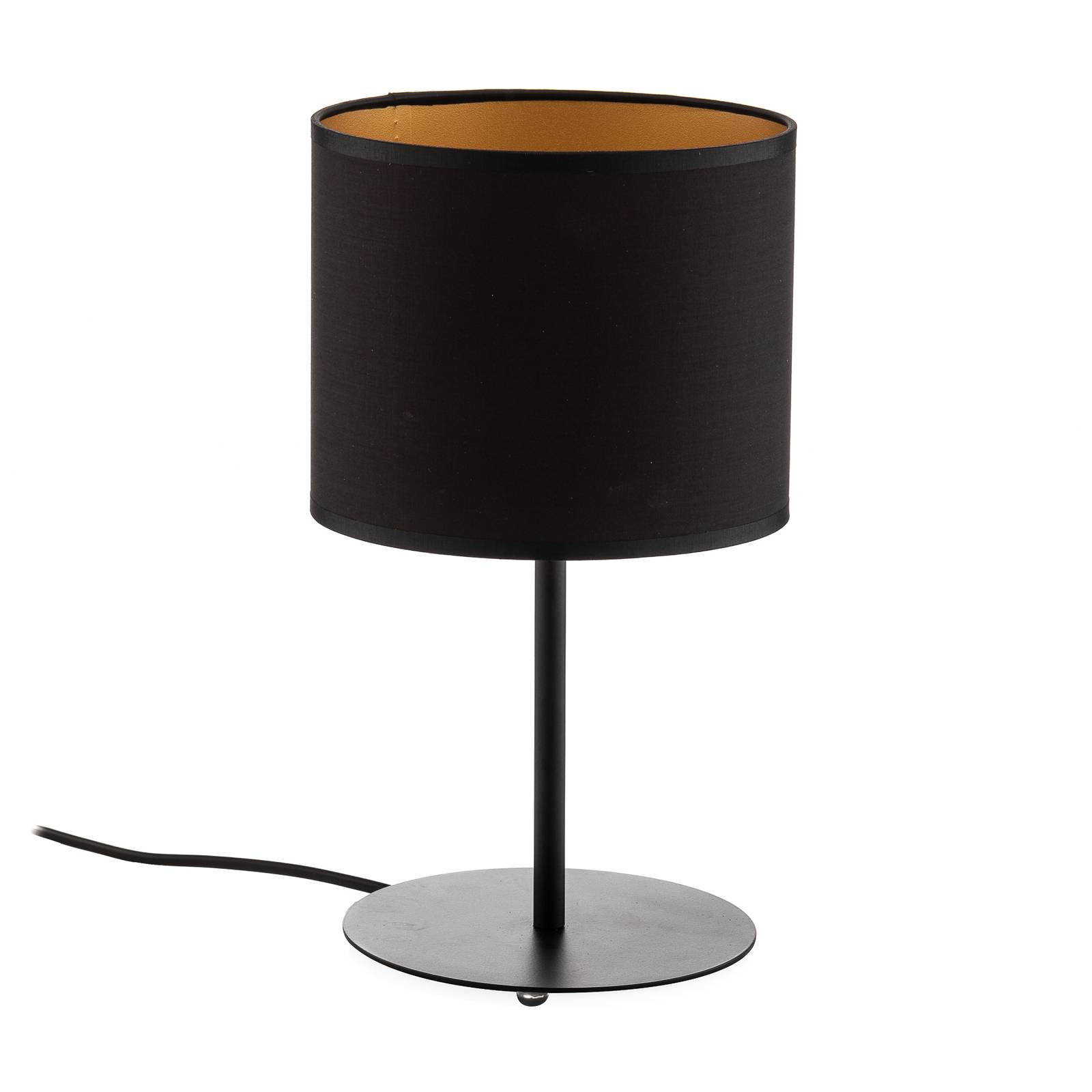 Lampe à poser Soho cylindrique 34 cm noire/dorée