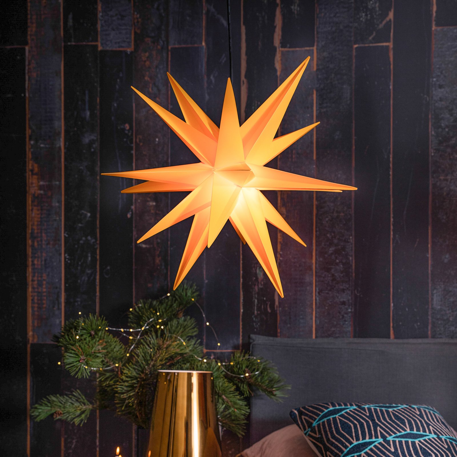 Sterntaler LED estrella IP44 18 puntas amarillo Ø 40 cm