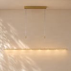 Quitani LED-Pendellampe Tolu, Länge 179 cm, messing