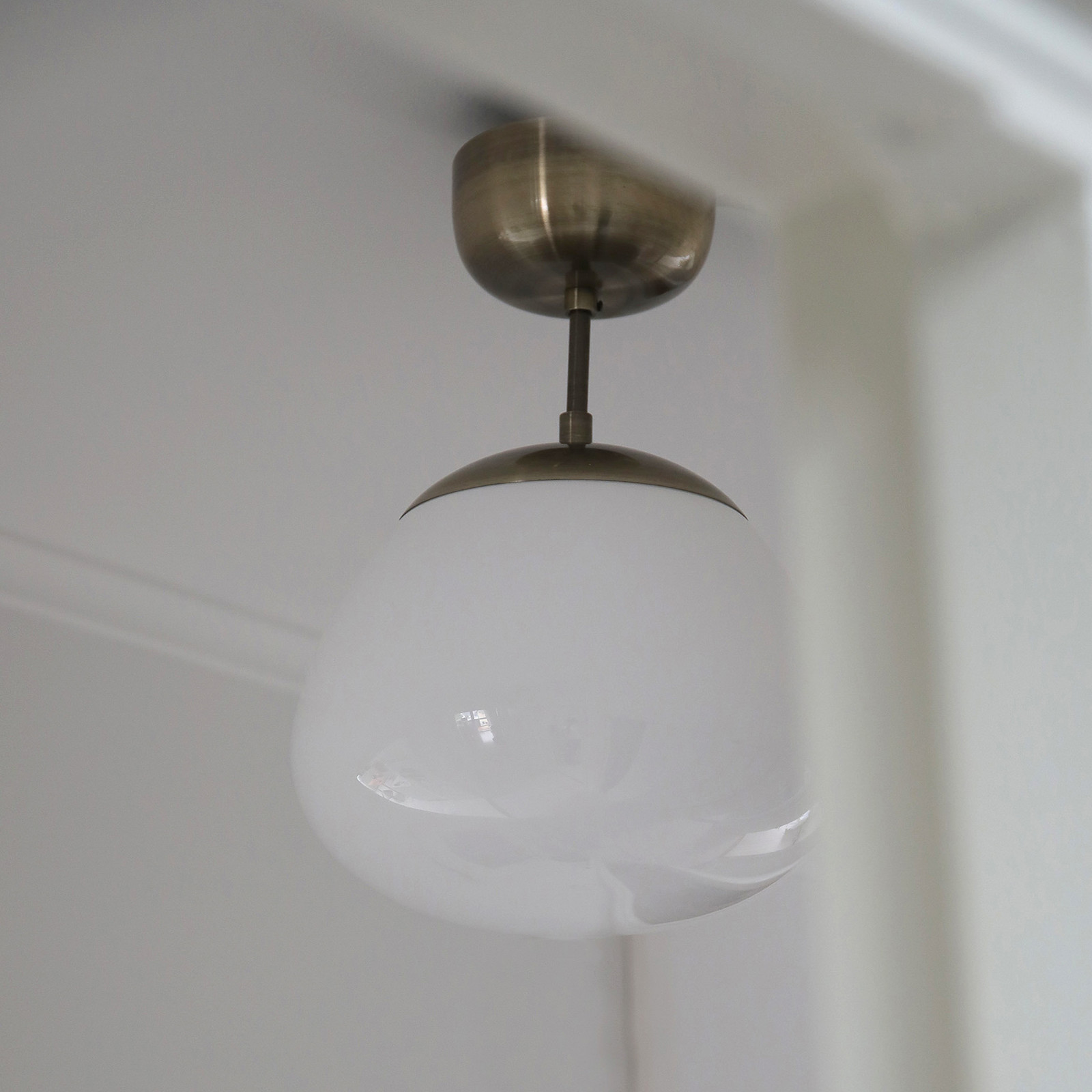 Markslöjd Plafonieră Rise culoare alamă antică sticlă Ø 25 cm - Camera de zi / sufragerie - alamă antică alb - Metal