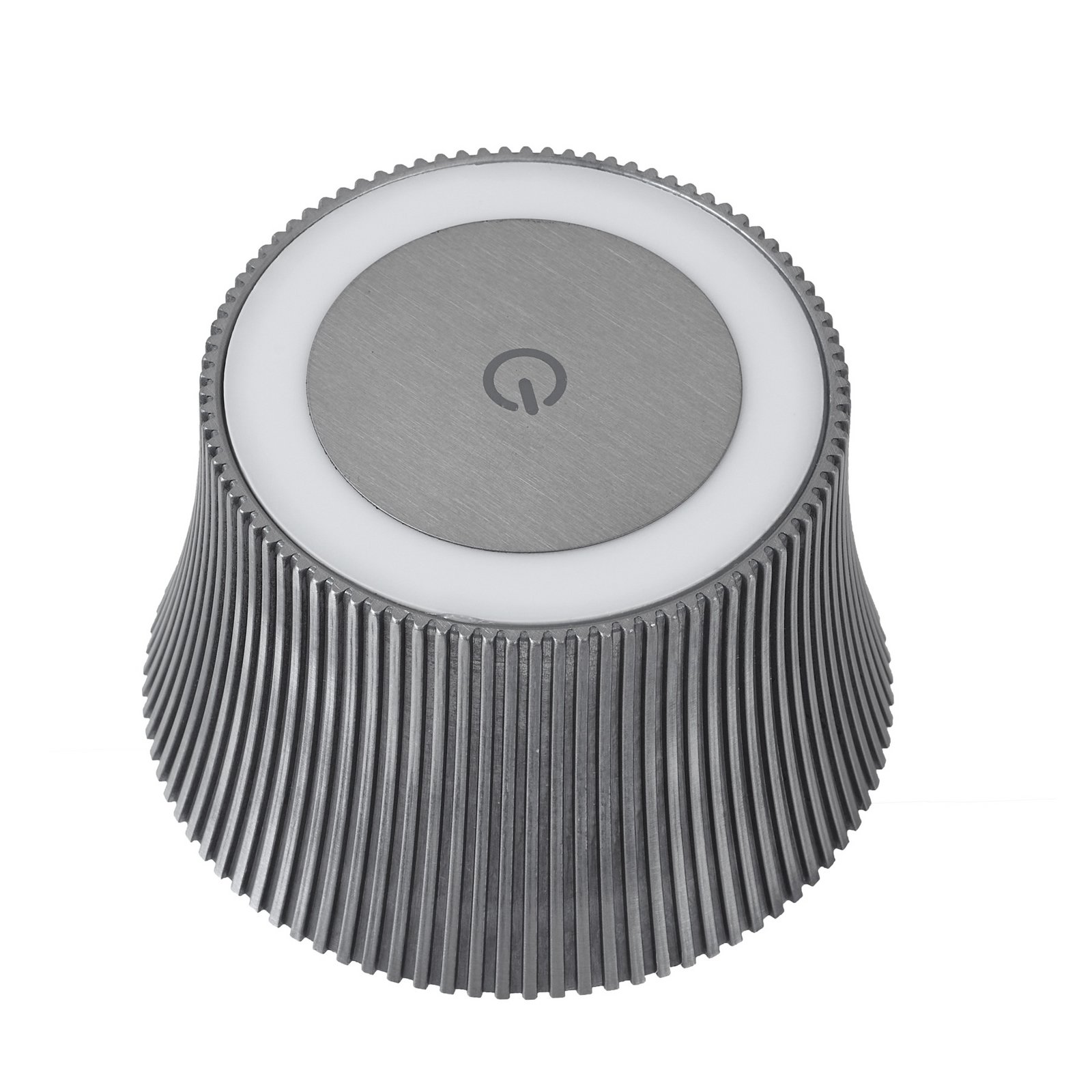 Lindby LED-Akkutischleuchte Linor, rauchgrau, USB, dimmbar