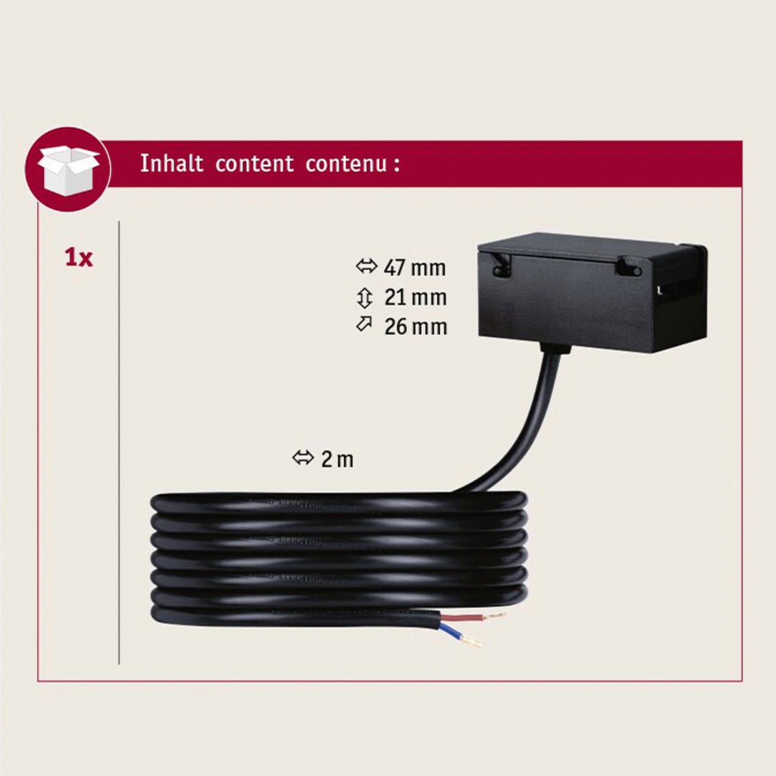 Paulmann ULine power feed pendulum adapter, black