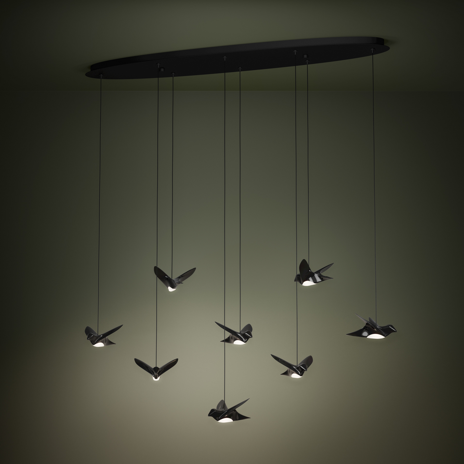 Závěsné světlo Paratebueno, černá, 8 žárovek – EGLO Stars of Light