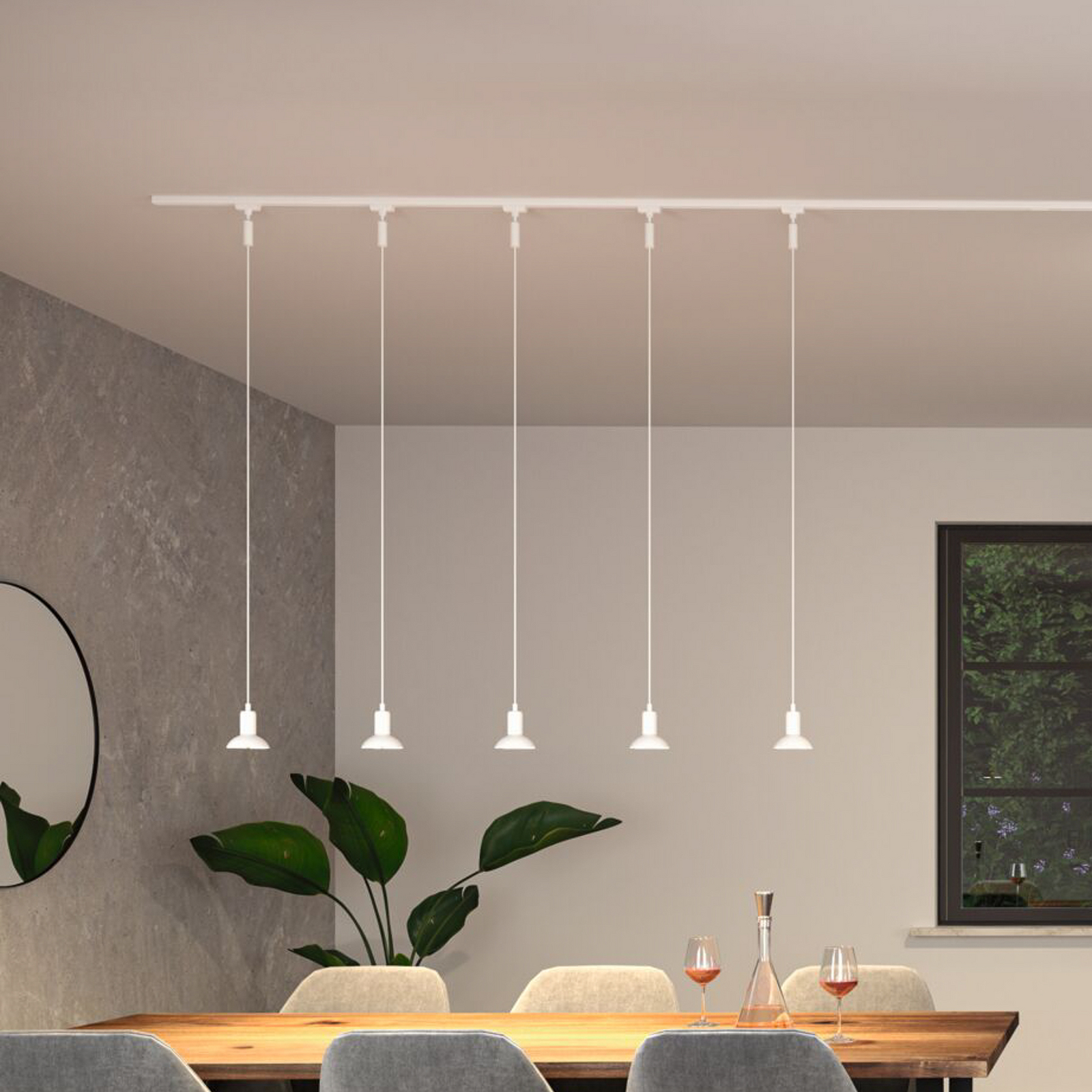 Paulmann URail Hängeleuchte Runa, signalweiß, GU10