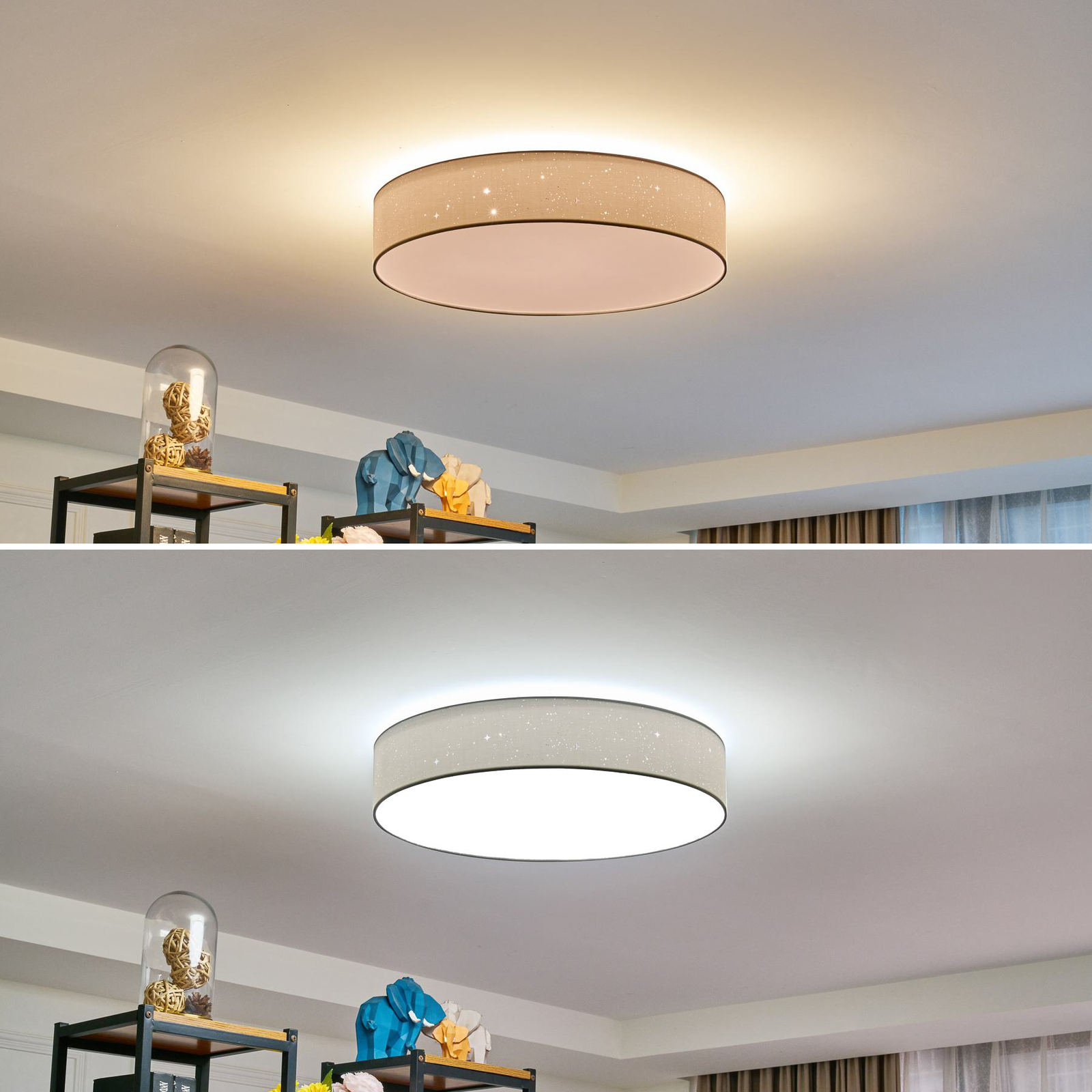 Lindby Ellamina LED plafondlamp, 60 cm, wit