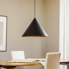 Metallist riputatav laelamp Zenith L, must