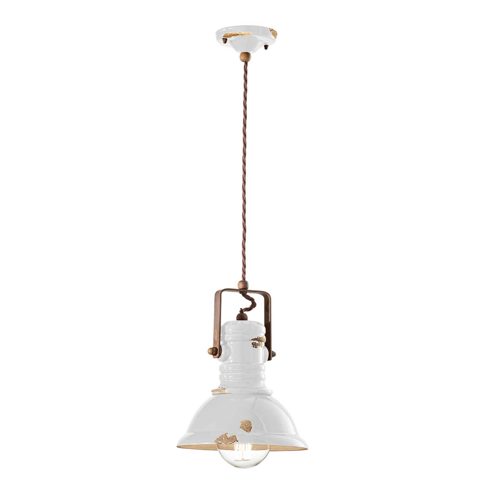 Lampă suspendată C1691 în design industrial alb