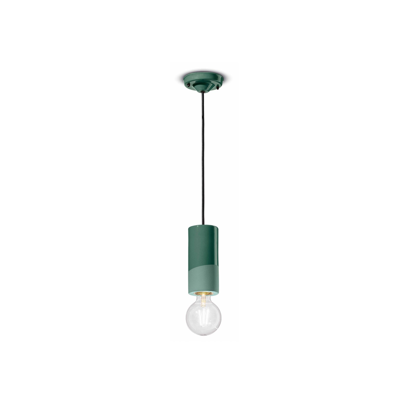 PI pendant light, cylindrical, Ø 8 cm green