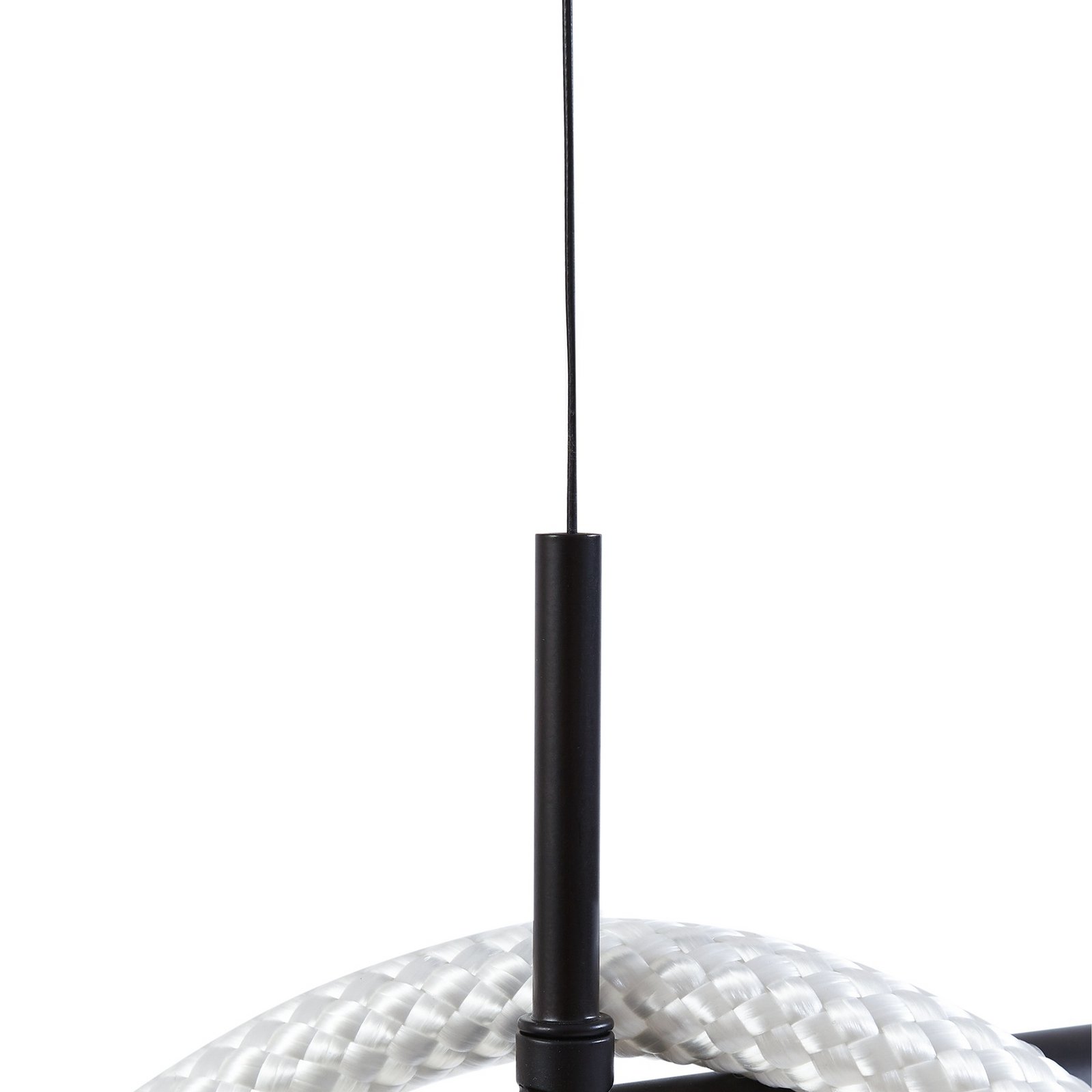 Lucande LED-Hängeleuchte Kisune, schwarz/weiß, Metall