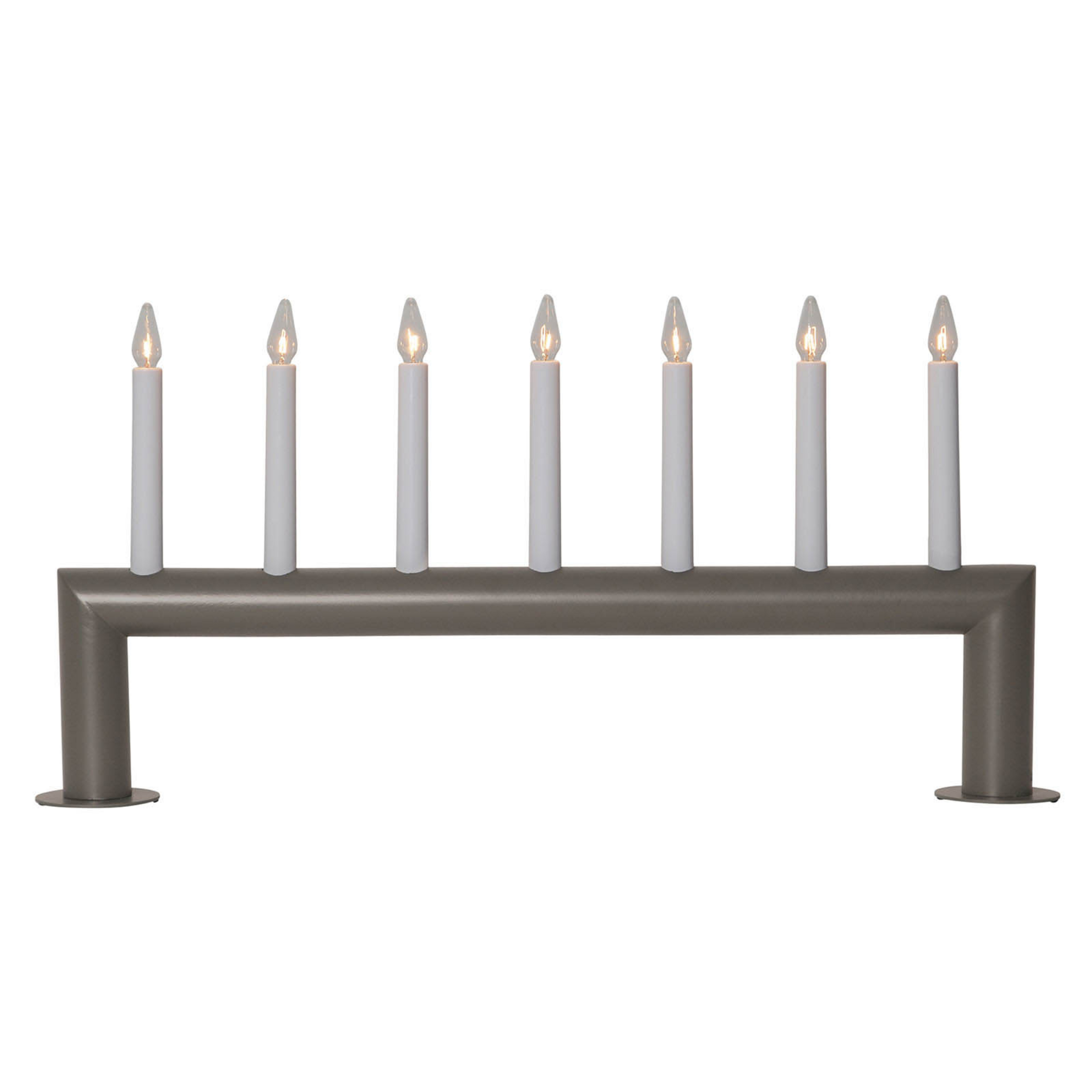 Kerzenleuchter Circum, gerade, 7flammig, graubraun