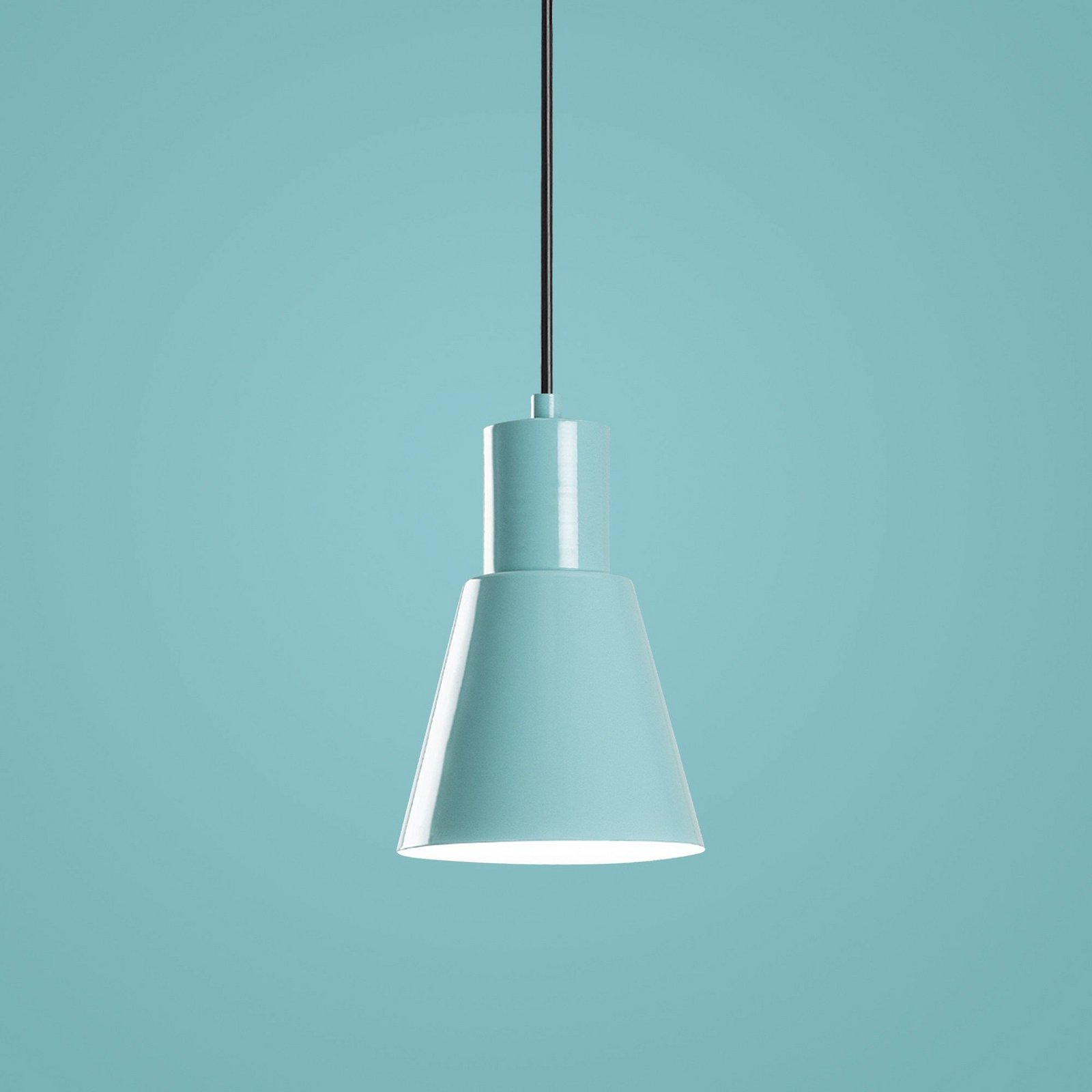 Konikkem pendant light, turquoise, metal, Ø 14 cm, E27