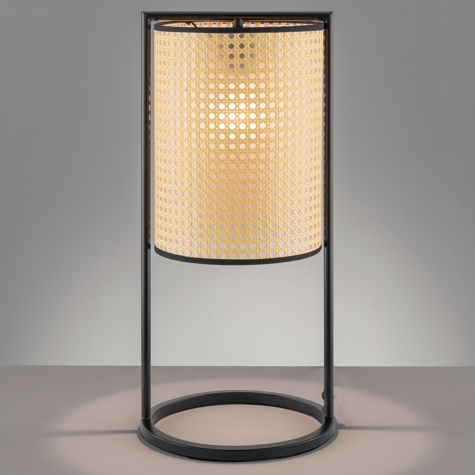 Fischer & Honsel Tyler table lamp in woven look, height 56 cm, for Living / Dining Room, plastic, metal, E27, 60 W, energy efficiency: A++, H: 56 cm