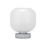 Stolová lampa Dasmina, biela/chróm, sklo, oceľ, E27