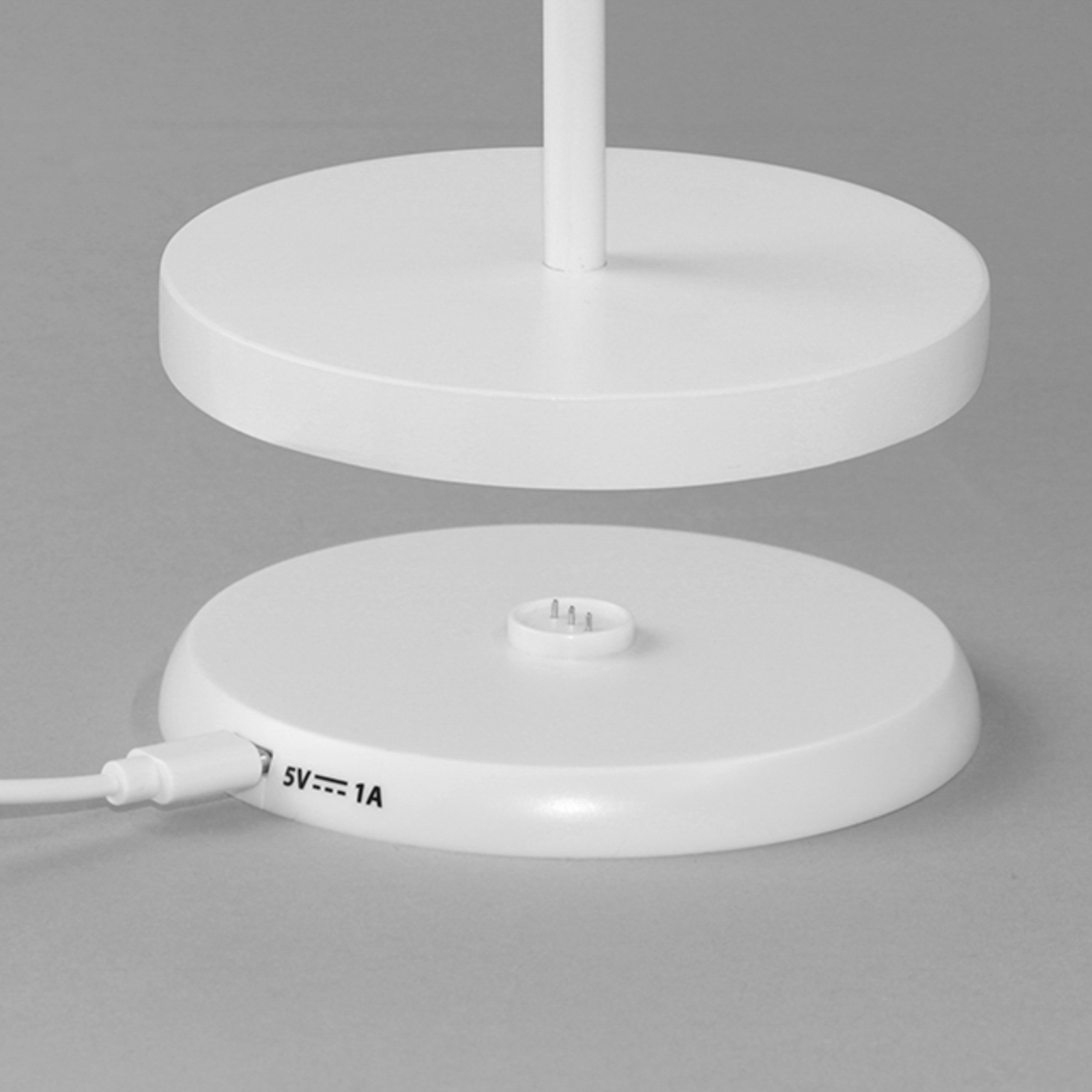 Candeeiro de mesa recarregável LED Cosenza 2.0 Altura 34cm branco areia