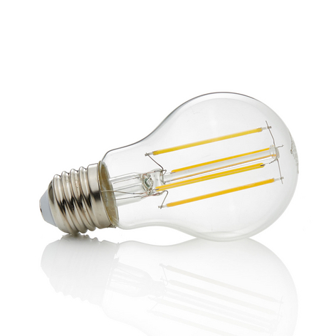 E27 LED-pære filament 7 W, 806 lm, 2.700 K, klar