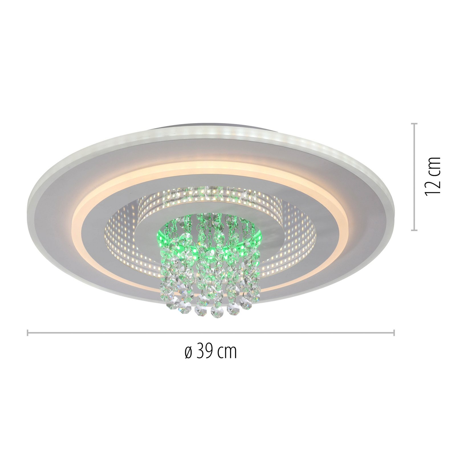 JUST LIGHT. LED plafondlamp Tolago RGB, CCT, wit, afstandsbediening