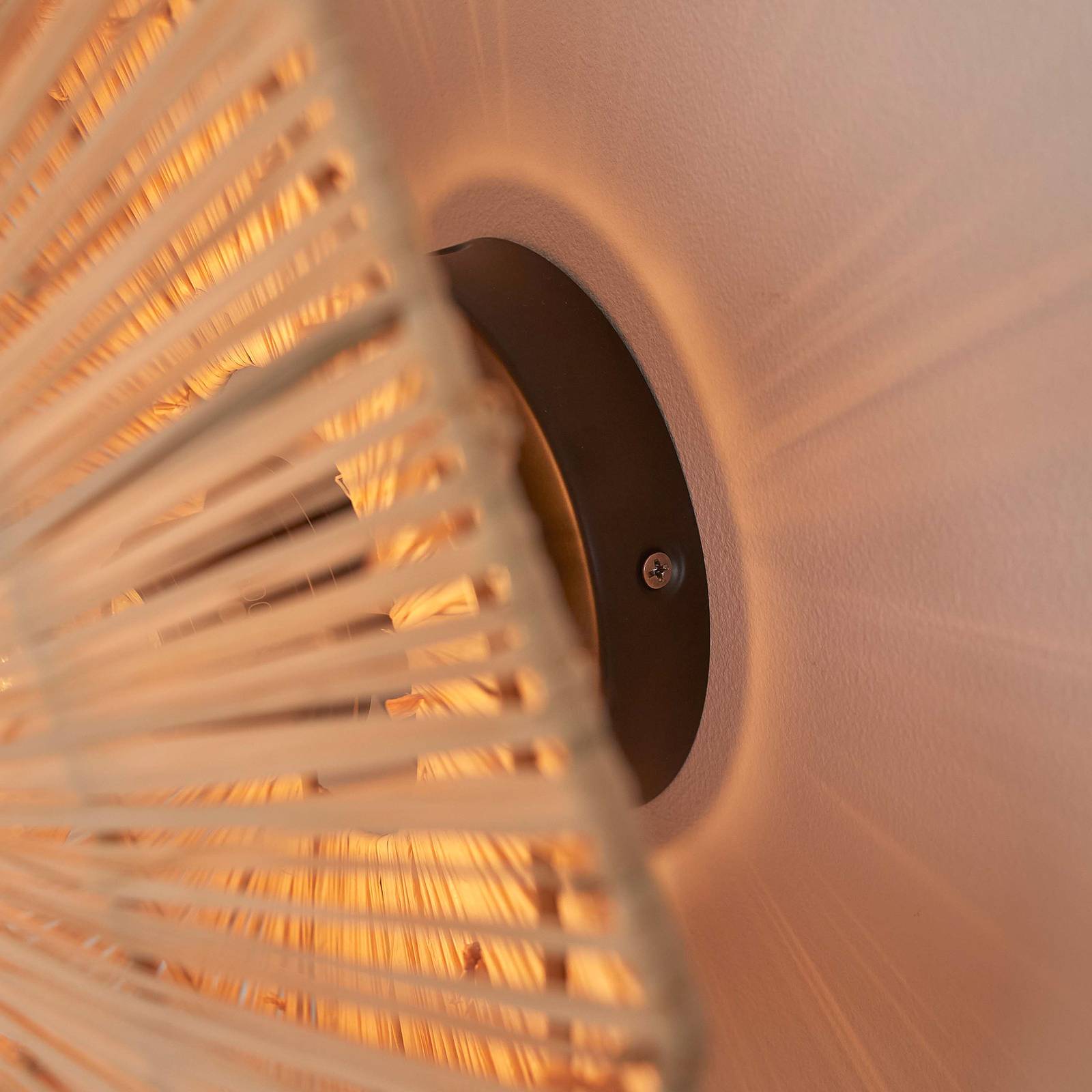 Lampa sufitowa Good & Mojo Panama, naturalna, Ø 45 cm, rafia