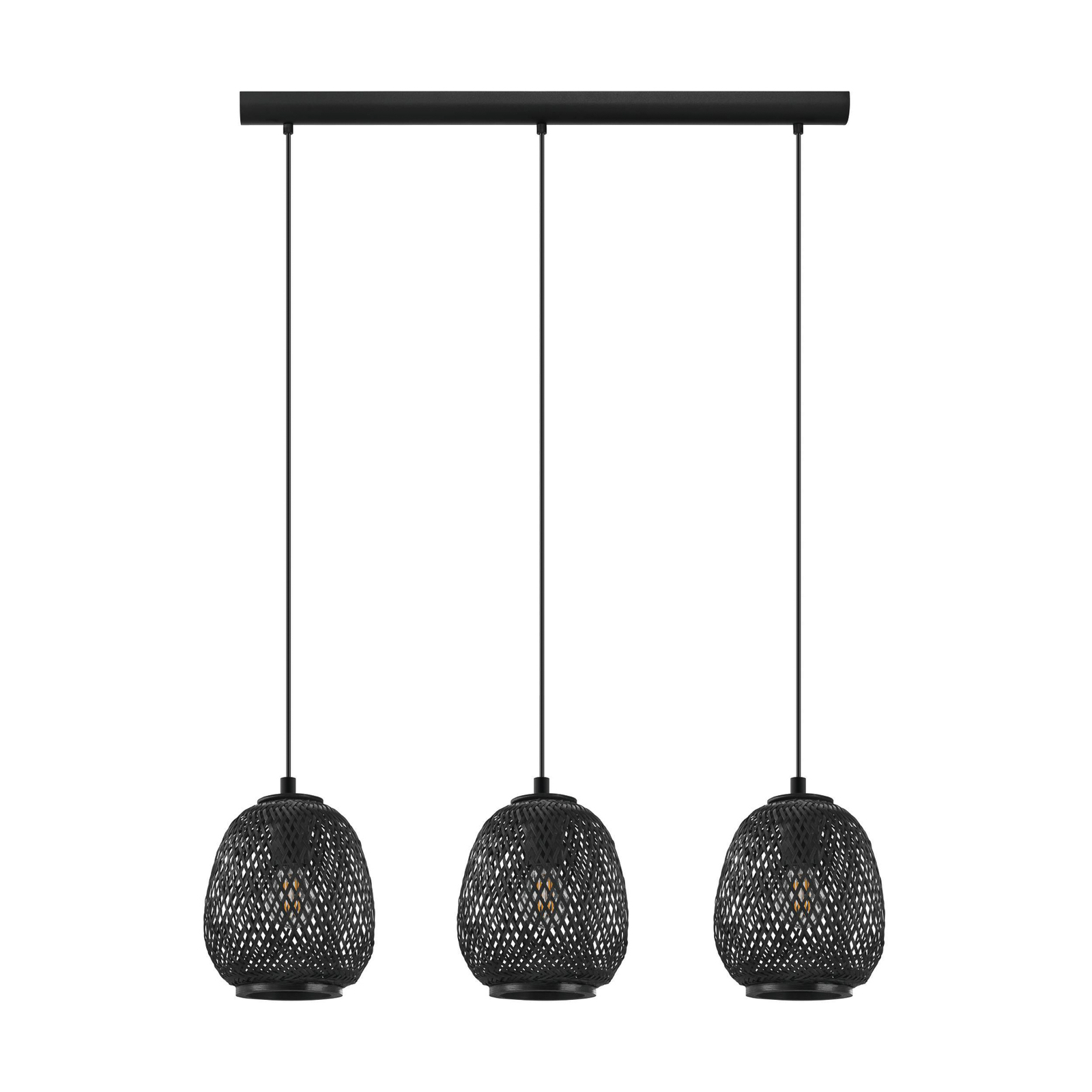 Dembleby hanging light, 3-bulb, black