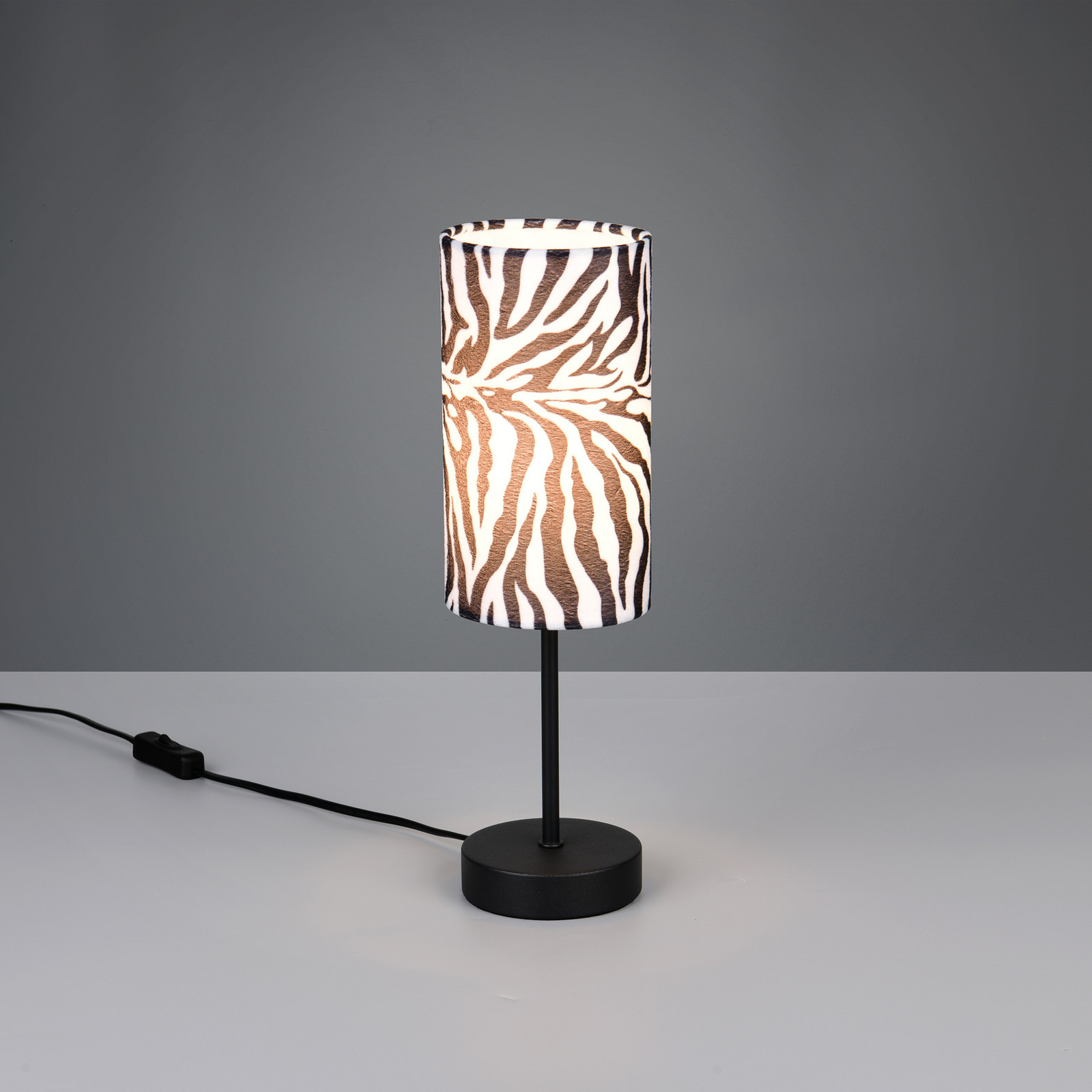 Reality Leuchten Lampa de masă Zebara alb-negru înălțime 37 cm metal - Camera de zi / sufragerie - Modern - alb-negru negru