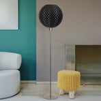 Dark Flechtwerk designer floor lamp, spherical