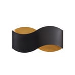 Dailin zidna lampa, crna/zlatna, 30 cm, metalna - Lindby