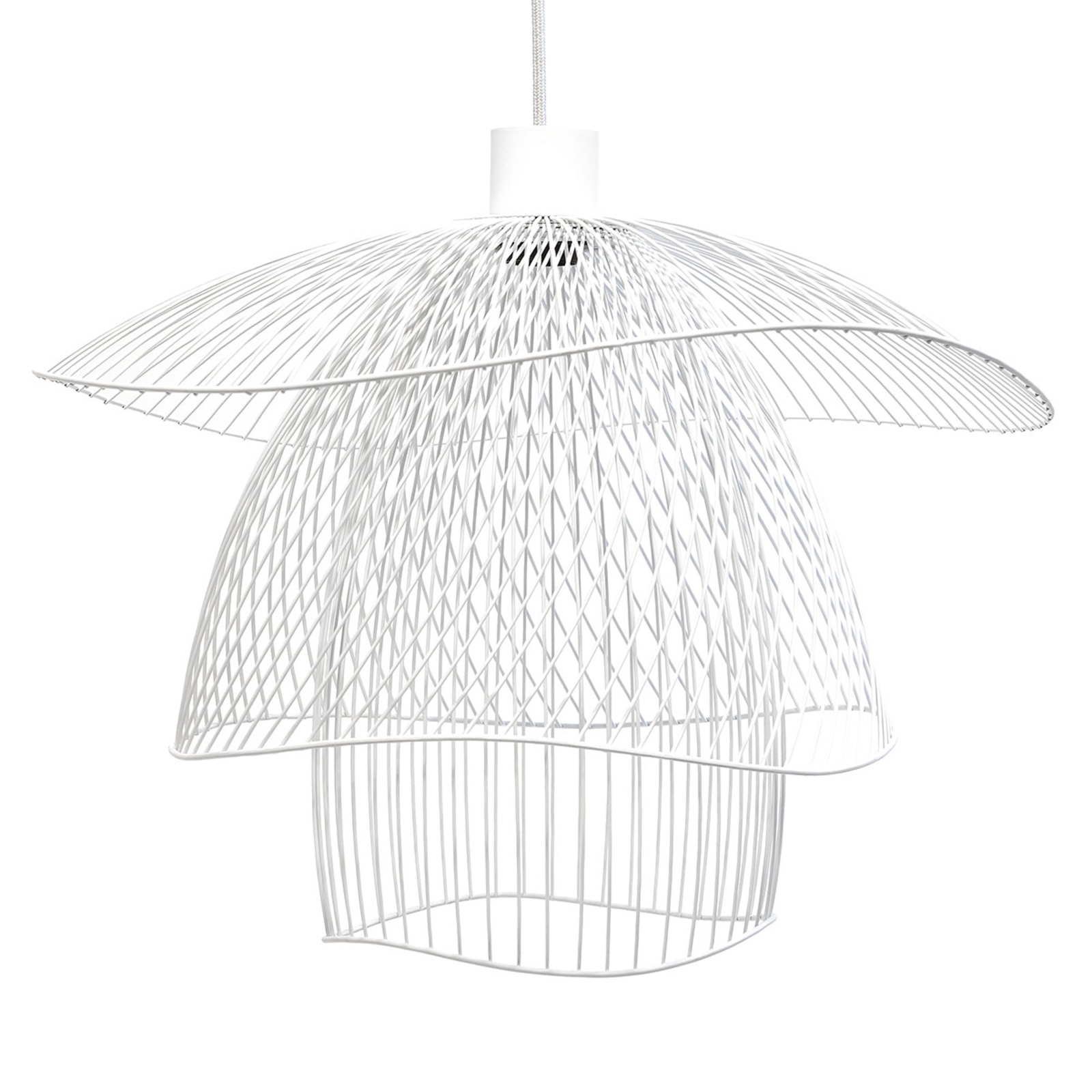 Forestier Papillon S pendant light 56 cm white, for Living / Dining Room, metal, E27, 60 W, energy efficiency: A++, H: 38.4 cm