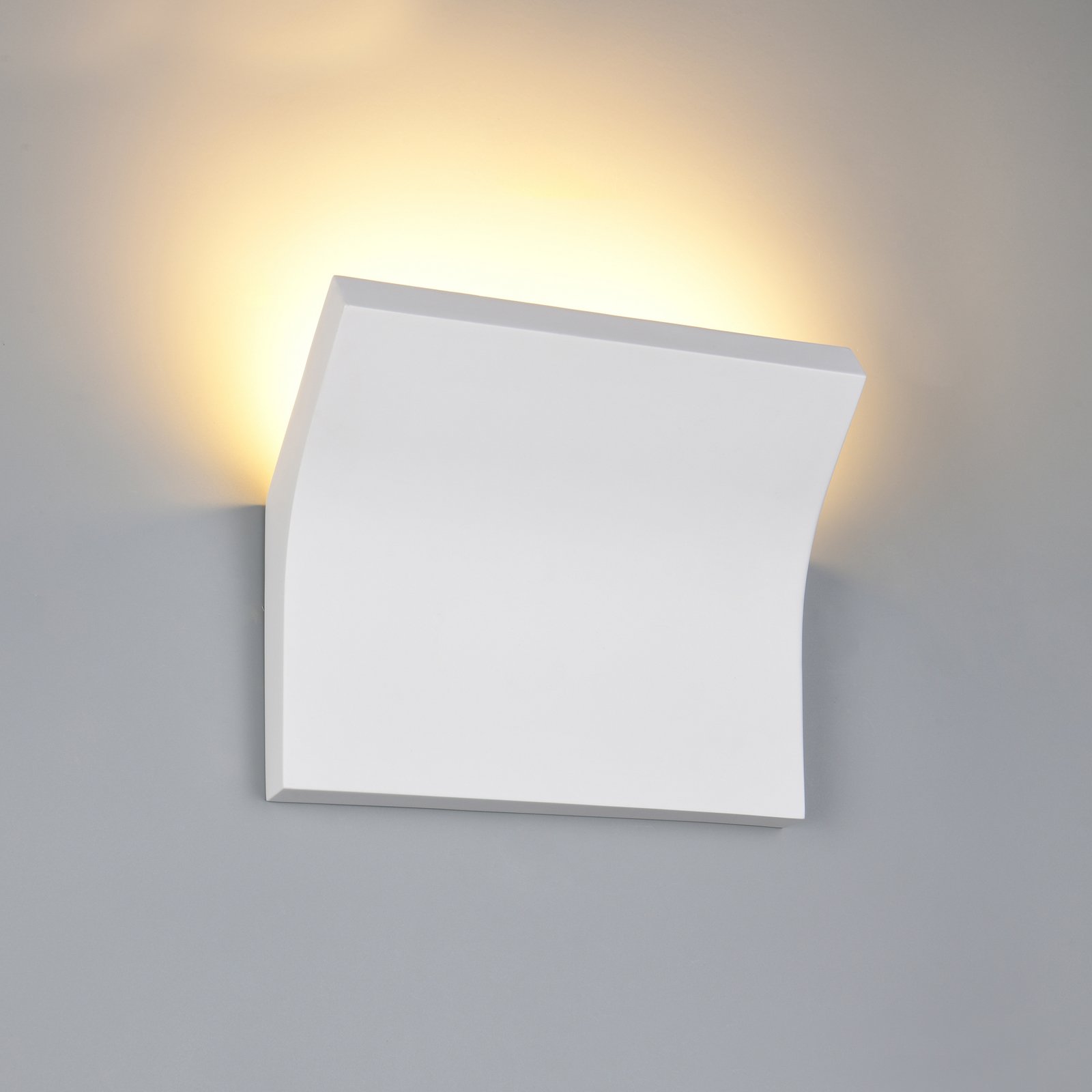 Candeeiro de parede Vanjura, branco, largura 24 cm, gesso