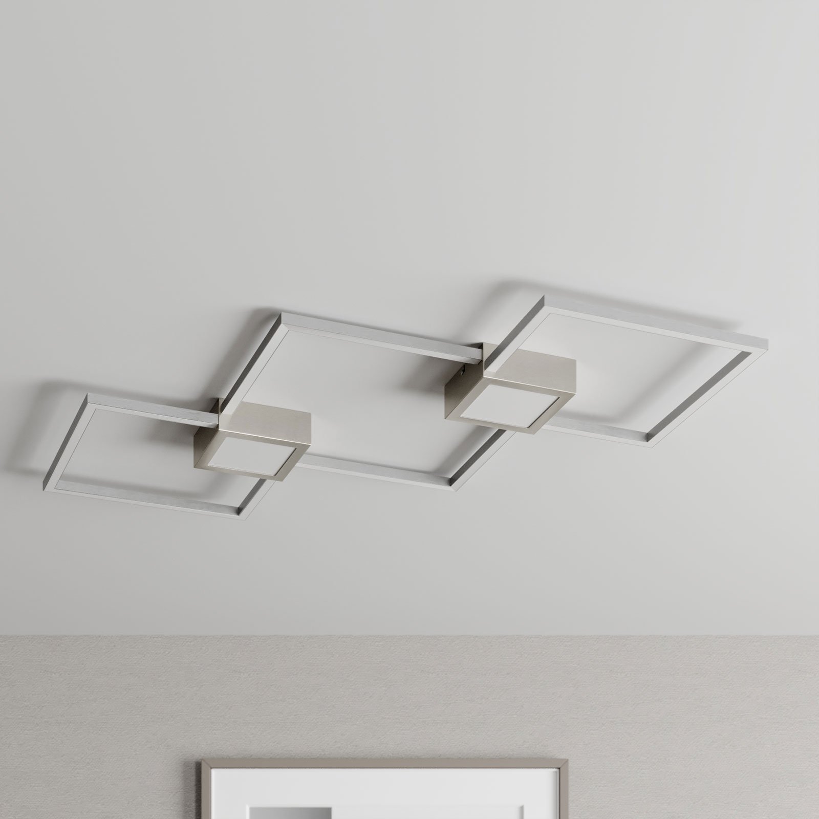 Lindby Makoto LED plafondlamp, 2-lamps dimbaar