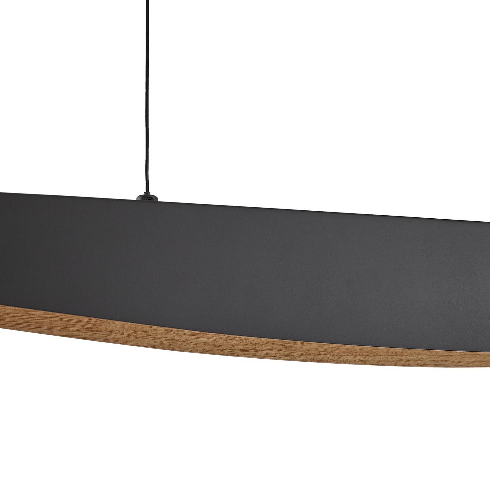 Lucande Lampa wisząca LED Clavit, czarna, 140 cm, CCT
