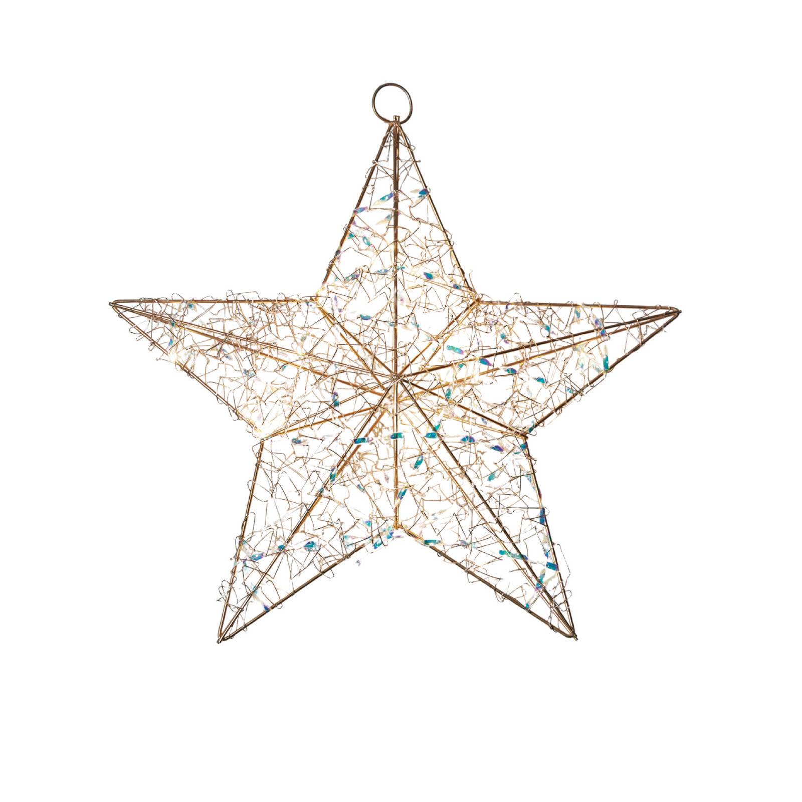 LED-Innendekoration Lily Star, gold, 40 x 40 cm, Batterie
