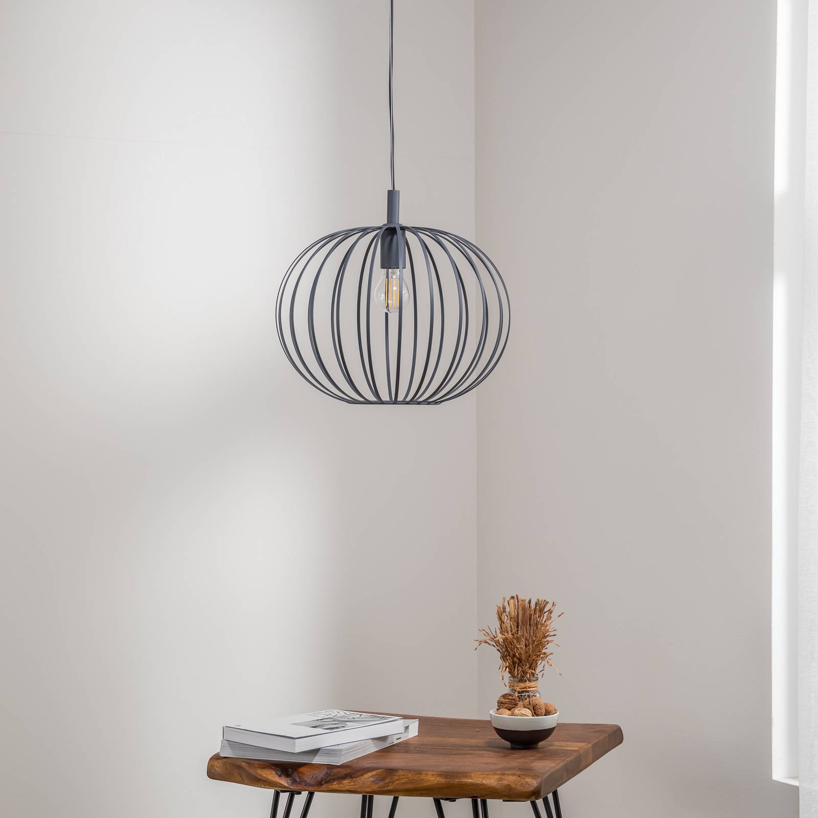Lampa wisząca Valor, antracyt, stal, Ø 40 cm