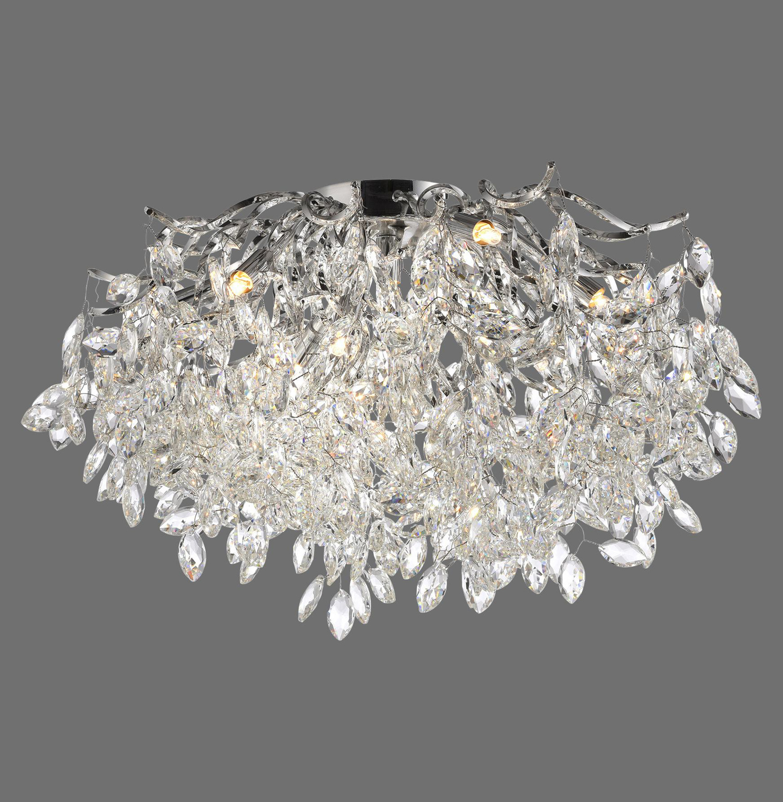 Paul Neuhaus Ricicle loftslampe, krystalpendel, Ø 60 cm