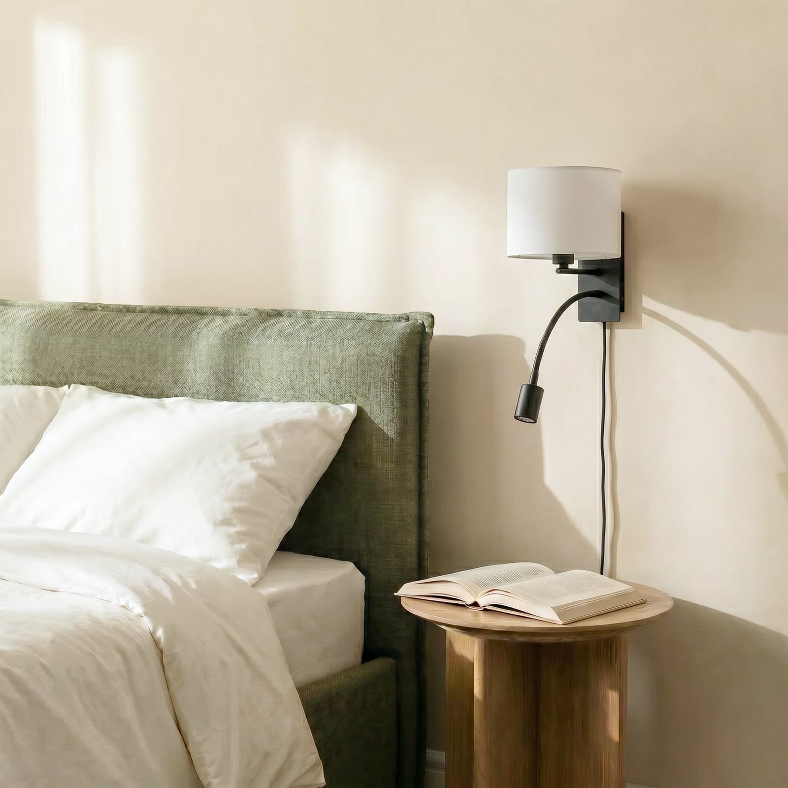 Lindby kinkiet Florens, czarny, lampka do czytania LED, 23,5 cm