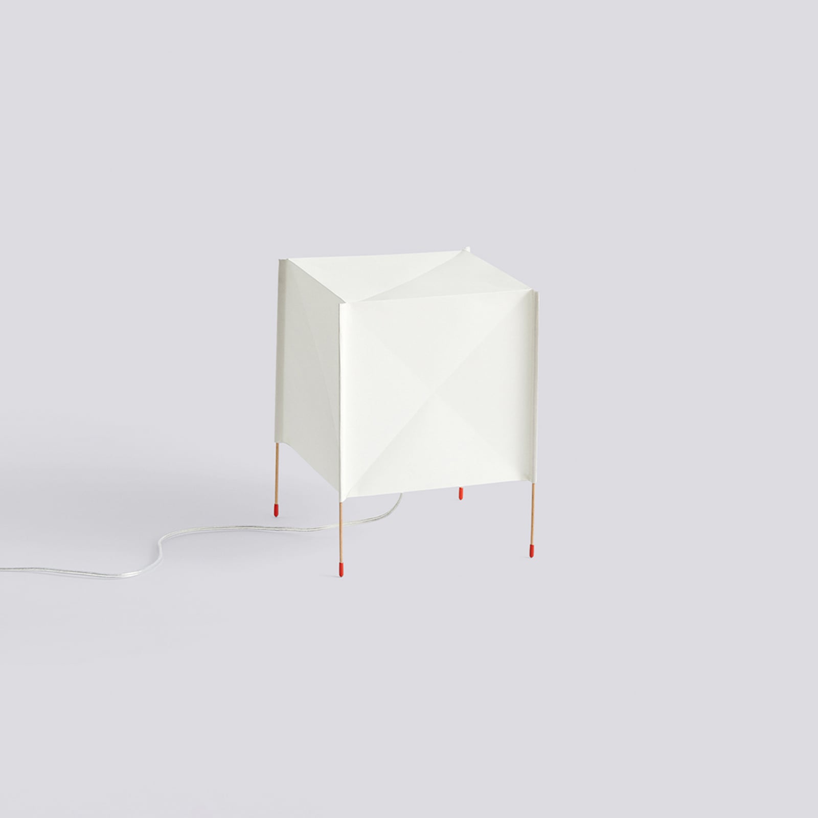 Paper Cube table lamp, white, UK plug, 31 cm, wood - HAY