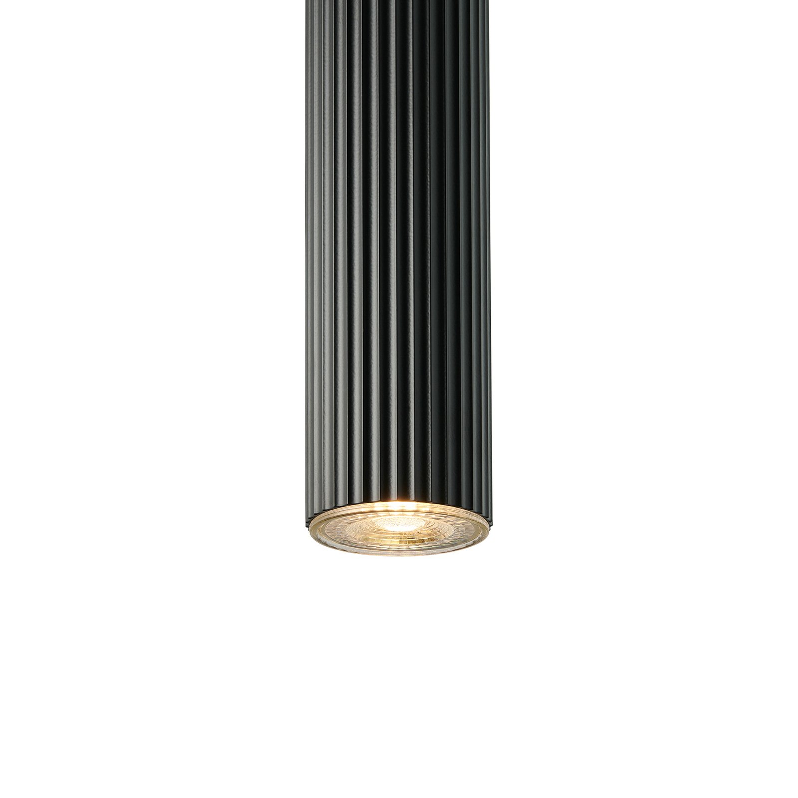 Hanglamp Vico, 4-lamps, lang, metaal, zwart