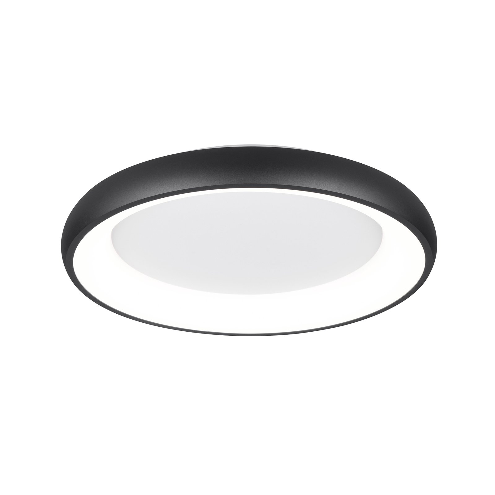 LED ceiling lamp Cardona, Ø 62 cm, matt black, metal, CCT