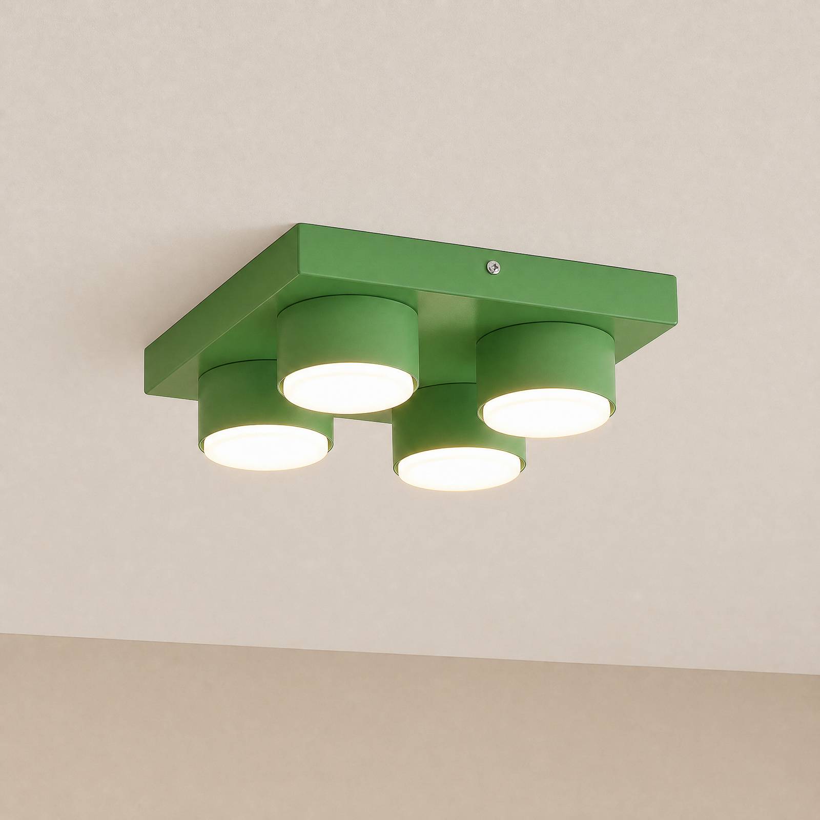 Lampa sufitowa Brix, zielona, długość 23 cm, 4-punktowa, GX53