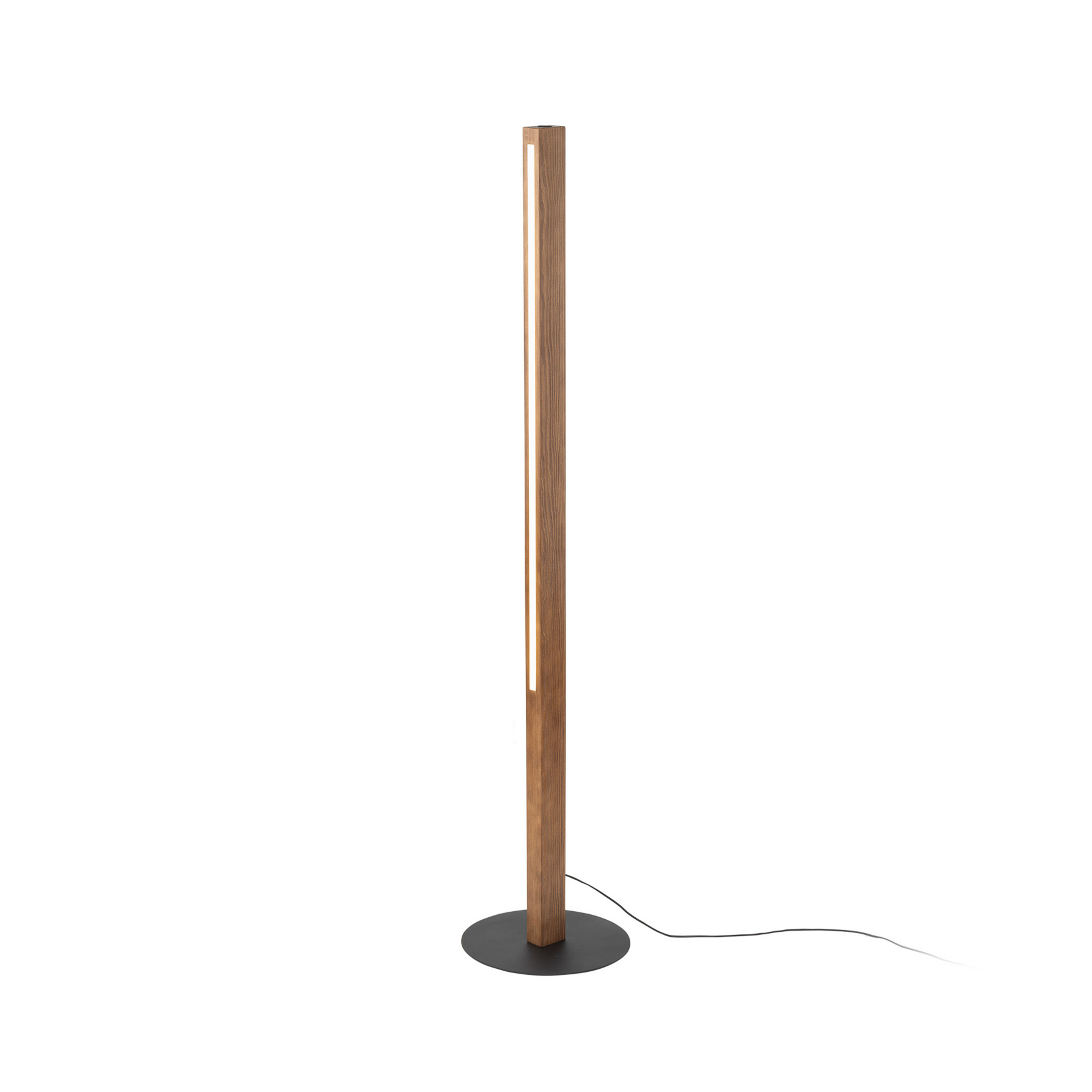 LED-trebordlampe Teo, valnøtt, 120 cm, berøringsdimmer