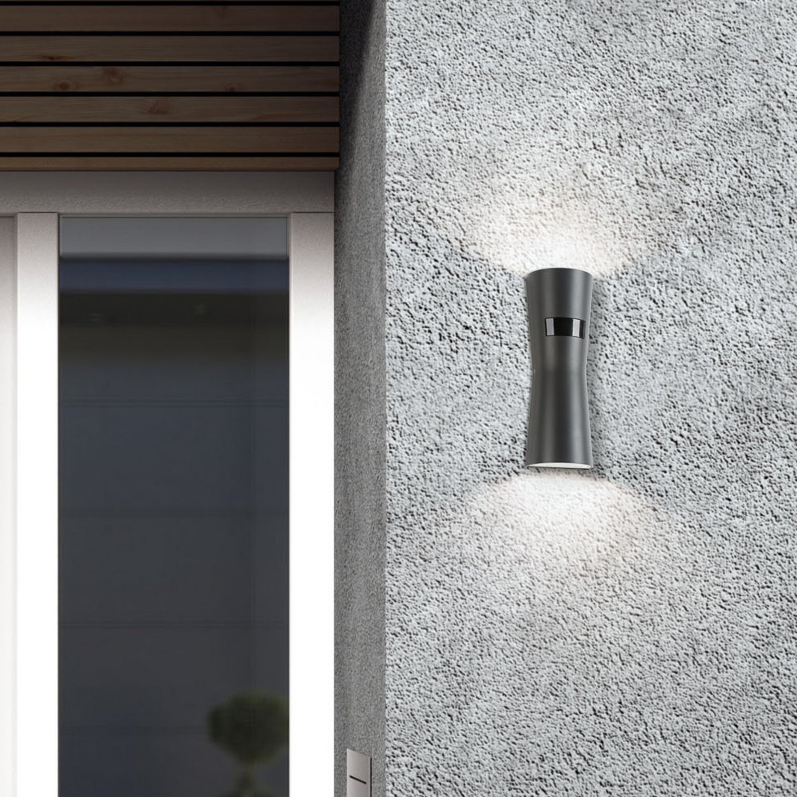 Kinkiet zewnętrzny LED z czujnikiem 5135, grafitowa, metalowa, 26 cm, IP65