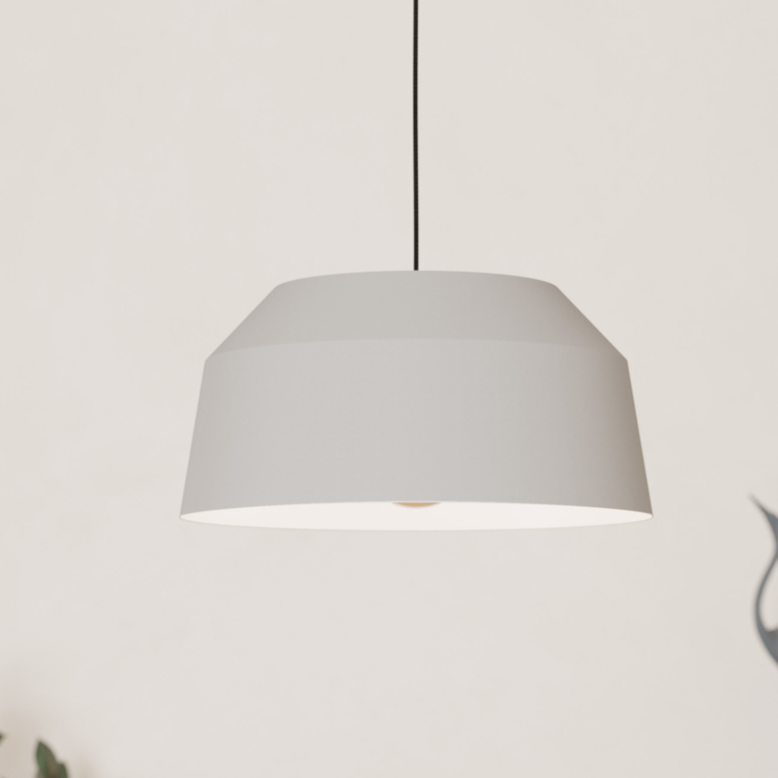 Contrisa pendellampa i grått, enkel belysning, Ø 38 cm